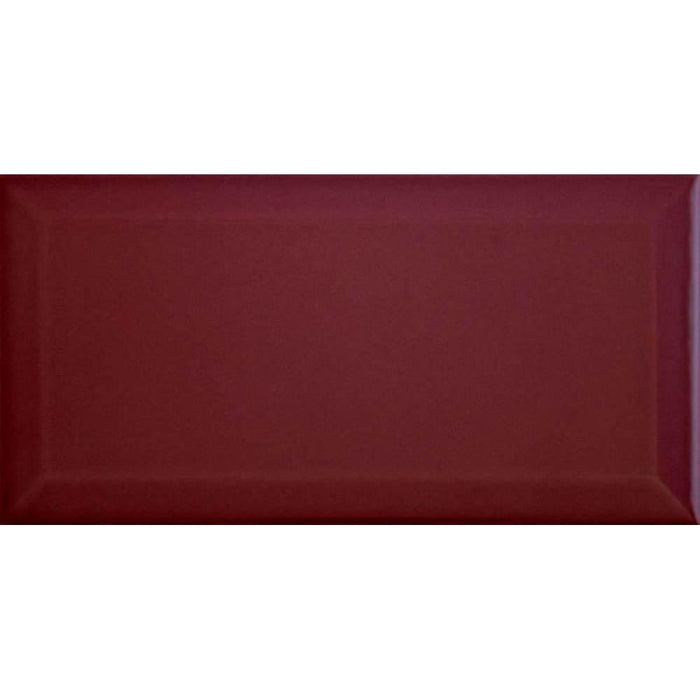 Metro 200 x 100 Bevelled Wall Tile - Plum Gloss (Per M²) - Unbeatable Bathrooms