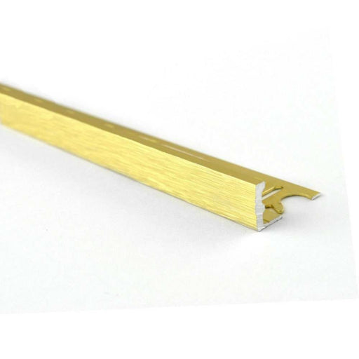 Splendour Aluminium Straight Edge Trim 10Mm Brushed Brass -30ESA10090 