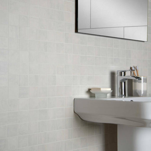 Splendour Concrete 297x297 Flower Light Grey Mosaic Concrete Effect Tiles - Unbeatable Bathrooms