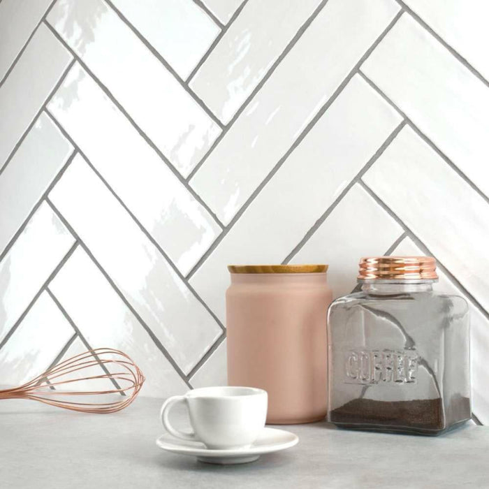 Splendour Hand Made Metro 300x75 Bianco Tiles - Unbeatable Bathrooms