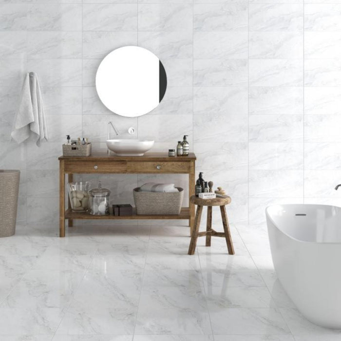Splendour Helena 450x450 Grey Marble Effect Tiles - Unbeatable Bathrooms