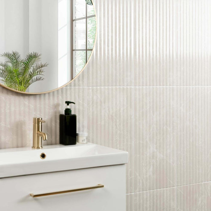 Splendour Imperial 300X600 Warm White Gloss marble Effect Decor Wall Tiles - Unbeatable Bathrooms