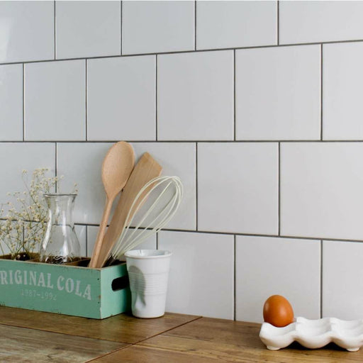 Splendour Kai 150x150 Smooth Gloss White Tiles - Unbeatable Bathrooms