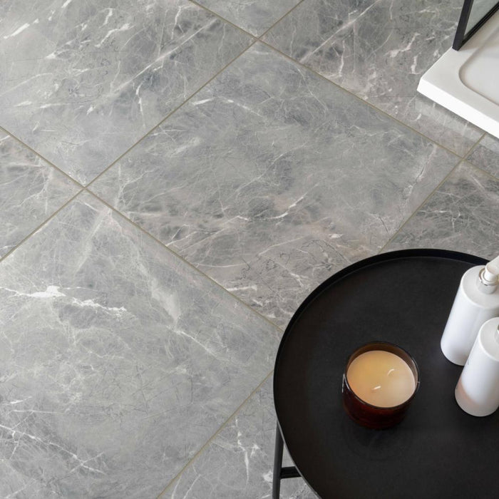 Splendour Makrana 600x600 Polished Marble Effect Tiles - Unbeatable Bathrooms