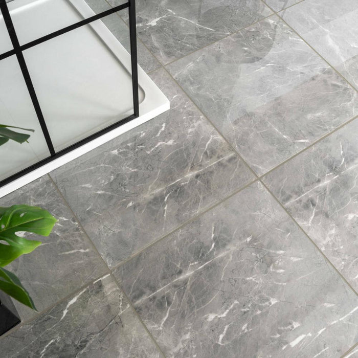 Splendour Makrana 600x600 Polished Marble Effect Tiles - Unbeatable Bathrooms