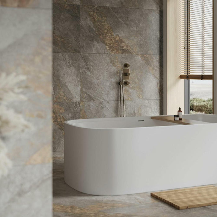 Splendour Matt Auric 1197x597 Light Grey Porcelain Tiles - Unbeatable Bathrooms