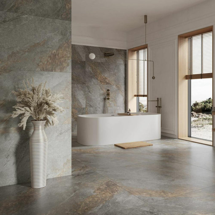 Splendour Matt Auric 1197x597 Light Grey Porcelain Tiles - Unbeatable Bathrooms