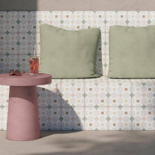 Splendour Patterns 223x223 Pink Geometric Tiles - Unbeatable Bathrooms