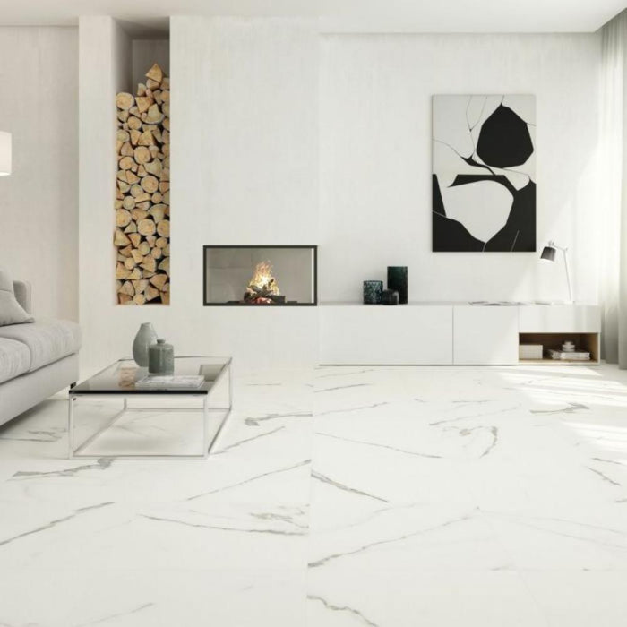 Splendour Polaris 600x600 Matt Marble Effect Tiles - Unbeatable Bathrooms