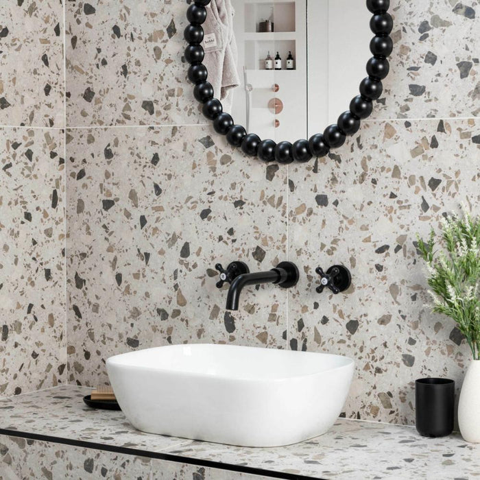 Splendour Rialto 598X598 Twister Mix Matt Grey Rectified Tiles - Unbeatable Bathrooms