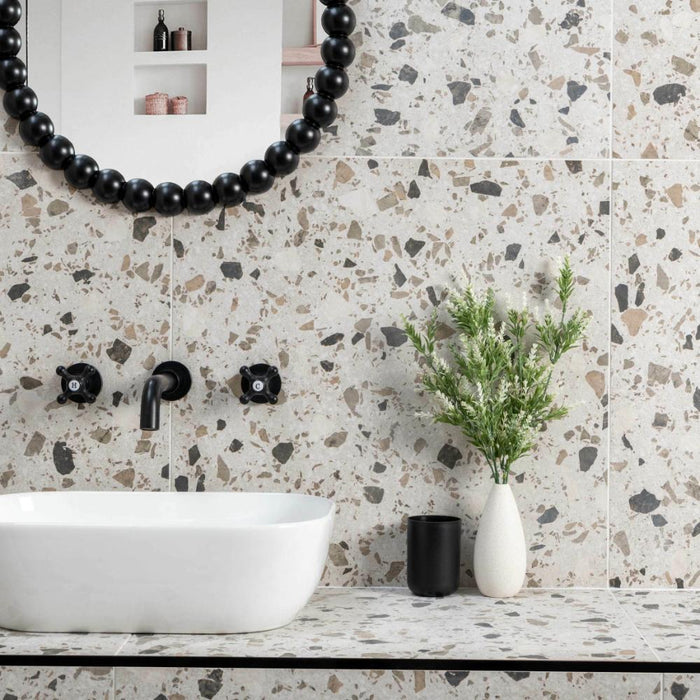 Splendour Rialto 598X598 Twister Mix Matt Grey Rectified Tiles - Unbeatable Bathrooms