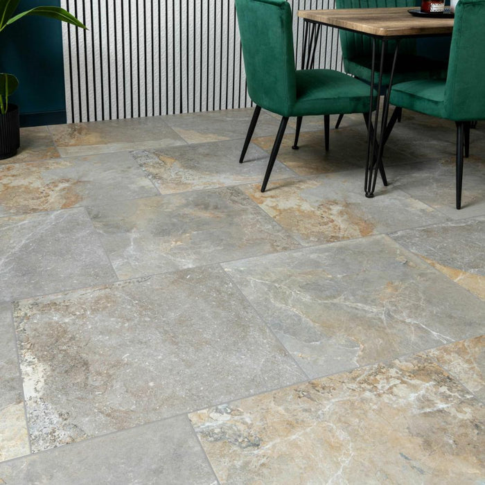 Splendour Strato 595x595 Slate Effect Matt Sparkle Tiles - Unbeatable Bathrooms