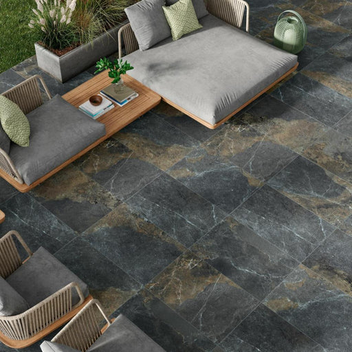 Splendour Strato 1200x595 Natural Rustic Black Slate Effect Matt Slabs Tiles - Unbeatable Bathrooms
