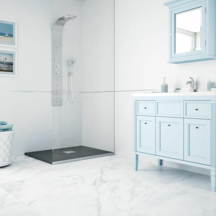 Splendour Sublime 600x600 White Matt Marble Effect Tiles - Unbeatable Bathrooms
