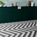 Splendour Zebra 223x223 Black and White Patterned Matt Striped Tiles - Unbeatable Bathrooms