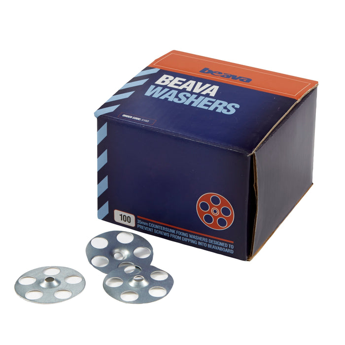 NoMorePly 35mm Stainless Steel CSK Washers For Insulation Boards (Box of 100) x10 Box's - Unbeatable Bathrooms