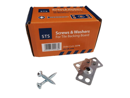 Stainless Steel Screws & Washers for NoMorePly & STS Insulation board Tile Backing Board (box of 50) - Unbeatable Bathrooms