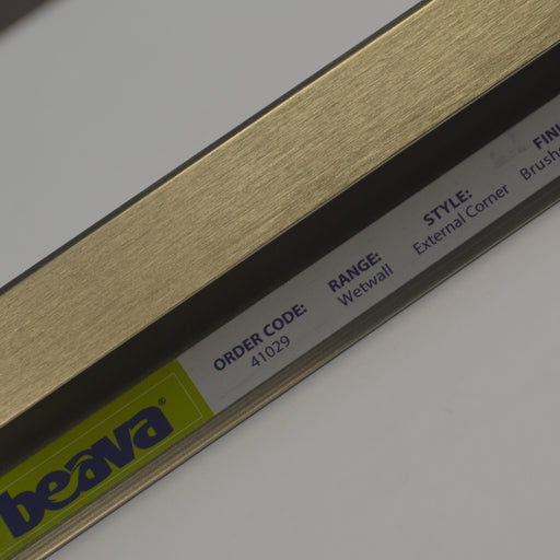 Beava Beava 11.2mm External Wetwall Trim Brushed Nickel (Box of 20) - Unbeatable Bathrooms