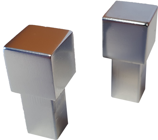 Beava Pair Bright Silver Unique 12.5mm Corners - Unbeatable Bathrooms