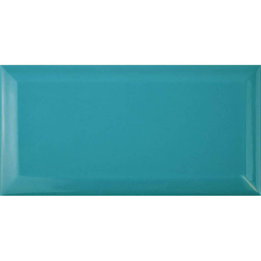 Metro 200 x 100 Bevelled Wall Tile - Teal Gloss (Per M²) - Unbeatable Bathrooms